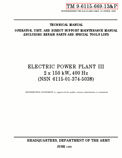 TM 9-6115-669-13P Technical Manual
